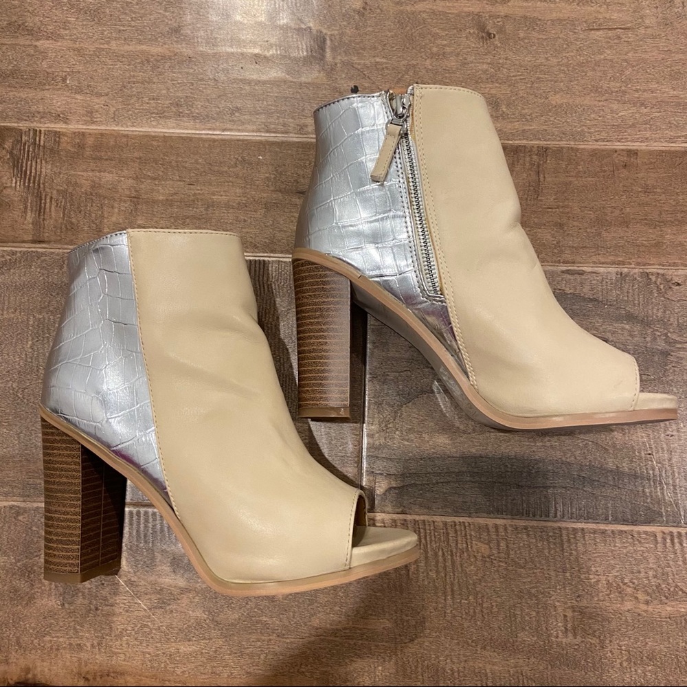 Colorblock Peep-toe Bootie - Picture 3 of 13
